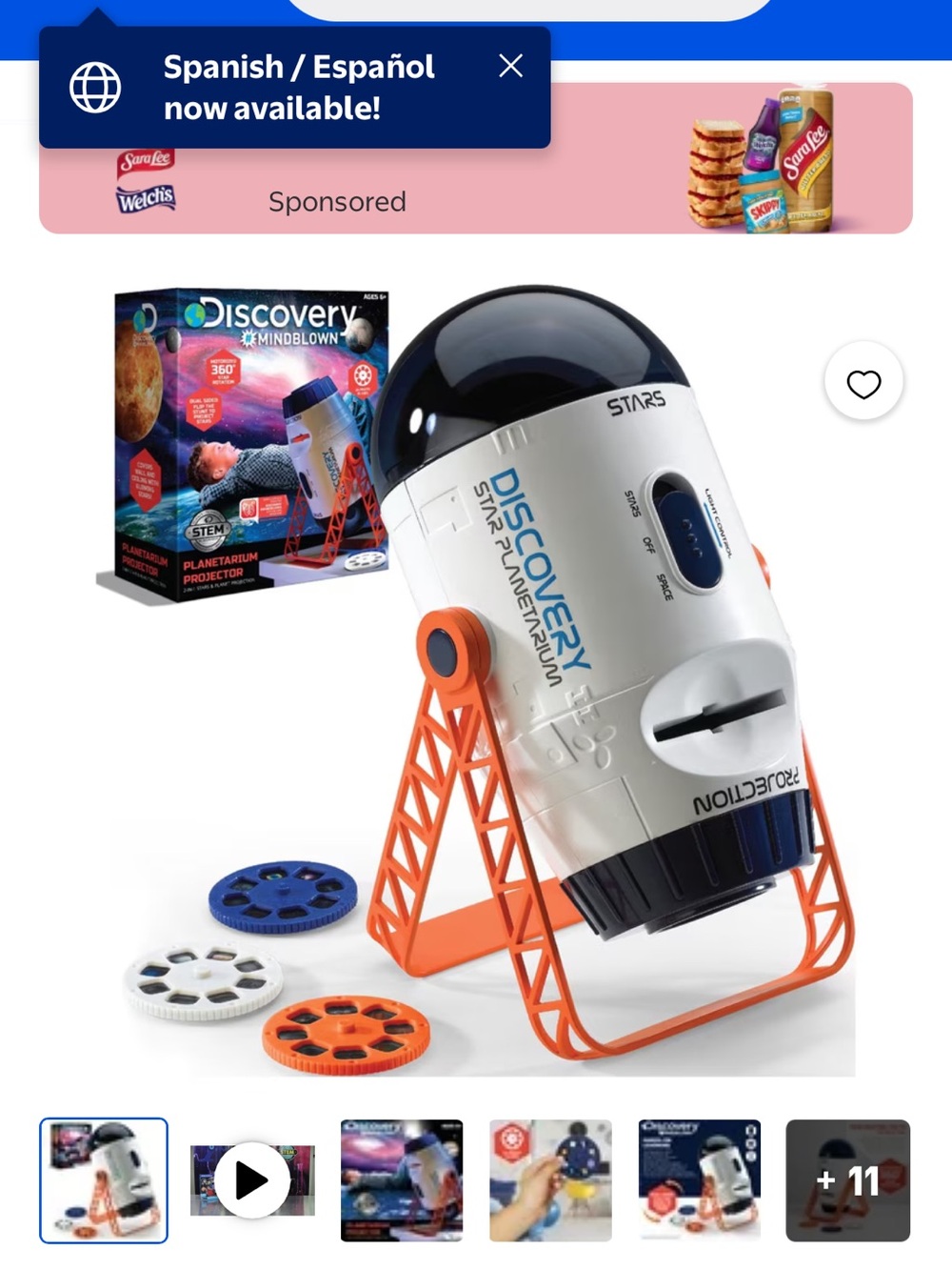 Discovery Mindblown Planetarium Projector 2-In-1 Stars & Planet Projector